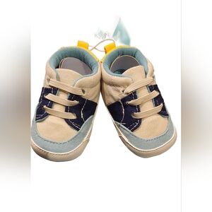 Comfy Beige and Blue Baby Walker Shoes
